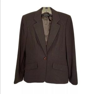 Anne Klein Jacket Dark Brown Suit w/Detail Stitch Women’s 4